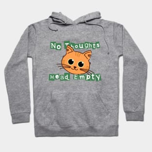 No Thoughts Head Empty - Orange Cat Hoodie